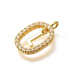 Pendentifs avec zircon cubiques à micro-pavés en laiton&nbsp;ZIRC-P123-01G-L01