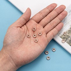 Perles européennes en laiton avec zircone cubique&nbsp;ZIRC-F001-101RG