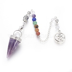 Chakra-Schmuck Natürlicher Amethyst-Kegel Wünschelrutenpendel&nbsp;G-G771-E02