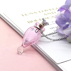 Colliers de bouteilles de parfum en forme de larme au chalumeau&nbsp;PW-WG87909-01