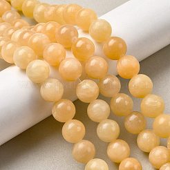 Hilos de abalorios de jade amarillo naturales&nbsp;G-K121-01-14mm