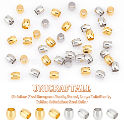 80 Stück 2 Farben 202 Edelstahl European Beads&nbsp;STAS-UN0050-42