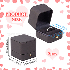 Scatole porta-regalo per fedi nuziali in similpelle&nbsp;CON-WH0086-154A