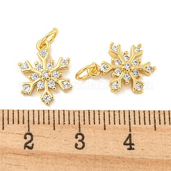 Placage de crémaillère en laiton micro pavé pendentifs en zircone cubique claire&nbsp;X-KK-B093-04A-G