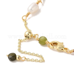 Armband aus Naturperlen und gefärbten Turmalinperlen&nbsp;BJEW-C051-18G