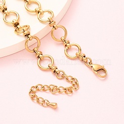 Fußkettchen mit Ringgliederkette aus Edelstahl 304&nbsp;AJEW-A057-02G