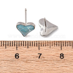 Pendientes de corazón de esmalte de latón&nbsp;EJEW-I322-08P