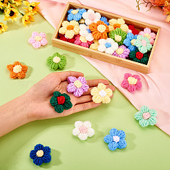 30 Stück 15 Farben handgemachtes Strick-Ornament-Zubehör aus Baumwolle&nbsp;DIY-TA0012-97