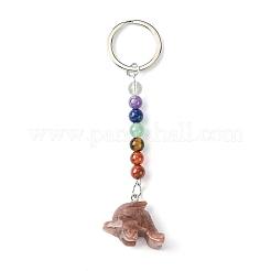 Schlüsselanhänger aus natürlichem Edelstein mit Delphin&nbsp;KEYC-F040-05