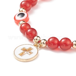 Set di braccialetti con ciondolo a forma di croce smaltata in lega da 5 pz&nbsp;BJEW-JB08817