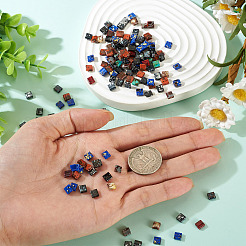 175 Stück 5 Farben 2-Loch undurchsichtiges Glas Saatperlen&nbsp;SEED-PJ0001-04A