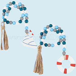 2 Stück 2 Stile hängende Ornamente aus Holzperlen&nbsp;HJEW-GF0001-56C