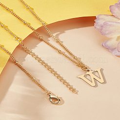 Collier avec pendentif lettre en acier inoxydable 304 et chaîne en laiton 1 pièce&nbsp;NJEW-LP0001-35W-G