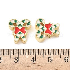 Perles de Noël en laiton émaillé&nbsp;KK-I474-G08