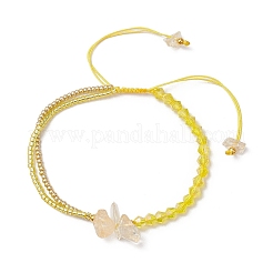 Braccialetti di perline intrecciate in vetro bicono sfaccettato con perline di vetro rotonde&nbsp;BJEW-MZ00164-04