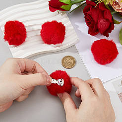 4 Stück Schuhschnallenclips aus Wollpompon&nbsp;HJEW-WH00197
