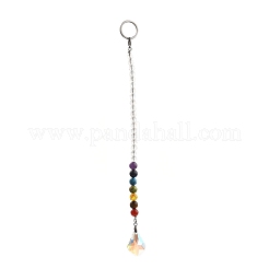 Pendentifs pendule radiesthésie chakra feuille cristal suncatcher&nbsp;PALLOY-JF00460-01