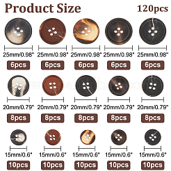 120 Stück 15 Stile Harzknöpfe&nbsp;RESI-OC0001-62