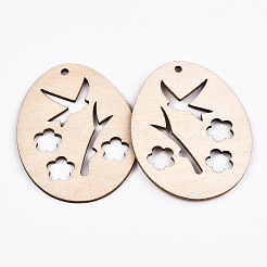 Grands pendentifs en bois naturel non teint&nbsp;WOOD-S058-007