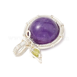 Natürliche Amethyst-Kupferdraht umwickelte Anhänger&nbsp;PALLOY-TA00454-04