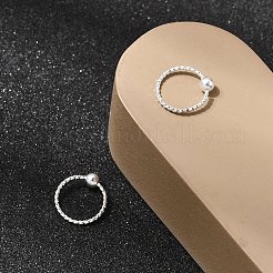 Anello da naso con sfera in ottone e perlina prigioniera&nbsp;AJEW-G075-01S-01