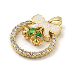Pendentifs de noël en laiton micro pave zircone cubique&nbsp;KK-H468-01A-01G
