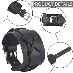 Pulseras de cordón de cuero sintético para hombre&nbsp;BJEW-CL0001-55A