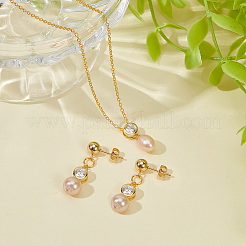 2 paio di pendenti in argento sterling con micro pavé di zirconi cubici&nbsp;STER-BC0003-60G