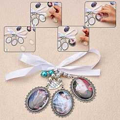 3 pièces 3 breloques de photo de bouquet de mariage de style&nbsp;HJEW-SZ0001-33