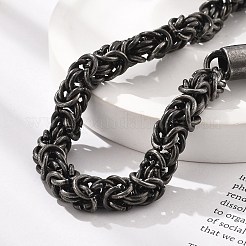 304 bracciali in acciaio inox con catene bizantine per donna e uomo&nbsp;BJEW-A031-04B-AS