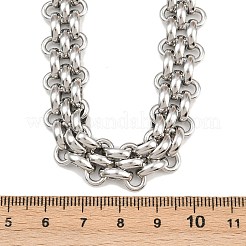 Cadena de pantera de acero inoxidable 304 de 13.5 mm para mujer&nbsp;NJEW-G179-03P