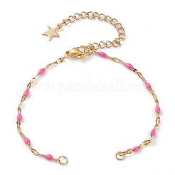 PVD-Vakuumbeschichtung 304 Edelstahl Gliederkette Armbandherstellung&nbsp;AJEW-JB00870