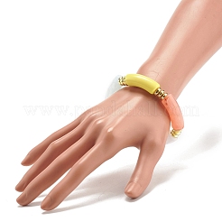 Bracciali elastici con perline in tubo acrilico&nbsp;BJEW-JB07767