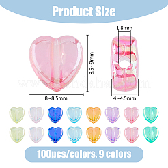 9 sachet de perles acryliques de 9 couleurs&nbsp;OACR-DC0001-16