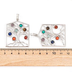 Chakra-Anhänger aus natürlichem Tigerauge&nbsp;G-NH0025-02P