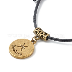 Plat rond avec 12 constellations bracelets à breloques en alliage de style tibétain&nbsp;BJEW-JB06365