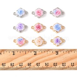 24 Stück 9 Farben Legierung & Harz Rose Blume Verbinder Charms&nbsp;FIND-FS0004-71