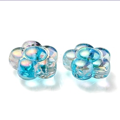 Placage uv perles acryliques transparentes irisées arc-en-ciel&nbsp;OACR-C007-11C