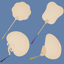 4 éventail en papier de 4 styles&nbsp;AJEW-GF0011-45B