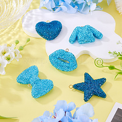 5pcs 5 styles pendentifs en pâte polymère faits à la main&nbsp;RB-BT0001-05B