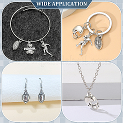 96 pendentif en alliage de style tibétain sur le thème du rugby&nbsp;TIBEP-ME0001-06
