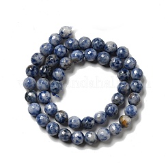 Fili di perle di diaspro macchia blu naturale&nbsp;G-P476-01C-02