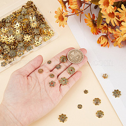320 pièces 8 styles capuchons de perles en alliage de style tibétain&nbsp;TIBE-GO0001-02