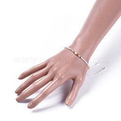 Pulseras de cuentas trenzadas de hilo de nylon ajustable&nbsp;BJEW-JB04379-01