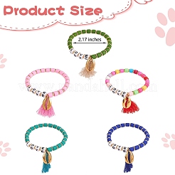 5 stücke 5 farben wort liebe perlen stretch armbänder set für mädchen frauen&nbsp;BJEW-SZ0001-97