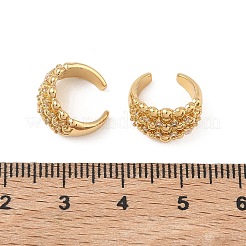 Orecchini a cerchio a forma di C con micro pavé di zirconi cubici trasparenti in ottone.&nbsp;EJEW-L316-01G-02