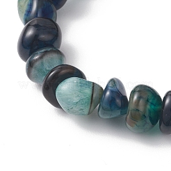 4 bracciale elastico con perline di agata naturale con venature di drago per donna&nbsp;BJEW-JB13047