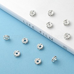 Perline distanziatrici in strass di cristallo di ottone&nbsp;X-RB-A006-6MM-S