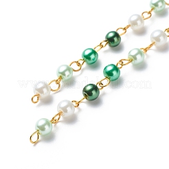 Catene di perline rotonde di perle di vetro fatte a mano&nbsp;AJEW-SZ0002-40D