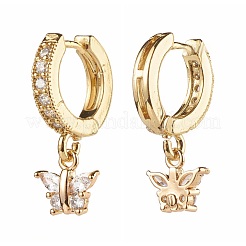 Orecchini a cerchio pendenti con zirconi cubici a farfalla per regalo da donna&nbsp;X1-EJEW-JE04637
